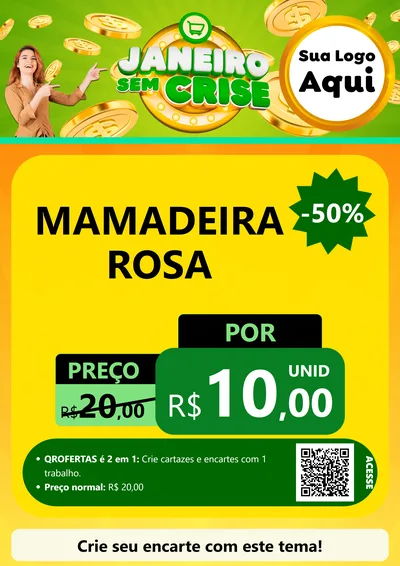 Modelo de Cartaz para Cartaz A4 Vertical com o tema Janeiro Sem Crise para Bebês