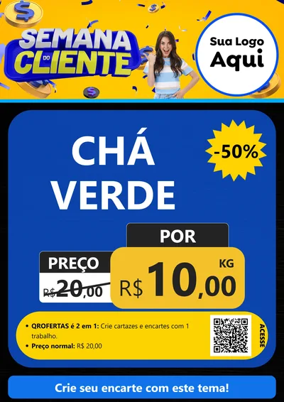 Modelo de Cartaz para Cartaz A4 Vertical com o tema Semana do Cliente para Produtos Naturais