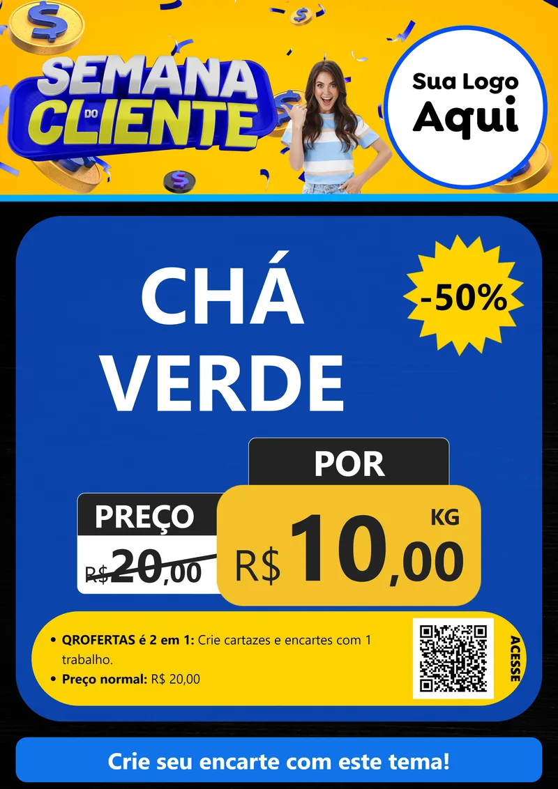 Modelo de Cartaz para Cartaz A4 Vertical com o tema Semana do Cliente para Produtos Naturais