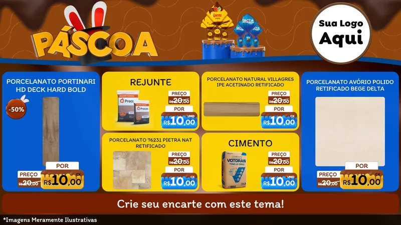 Modelo de TV para TV Horizontal com o tema Páscoa para Pisos e revestimentos