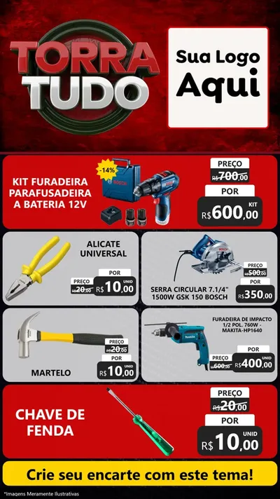 Modelo de TV para TV Vertical com o tema Torra Tudo para Maquinas e Ferramentas