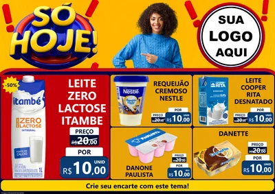 Modelo de Encarte para Encarte A4 Horizontal com o tema Só Hoje! para Frios e Laticínios