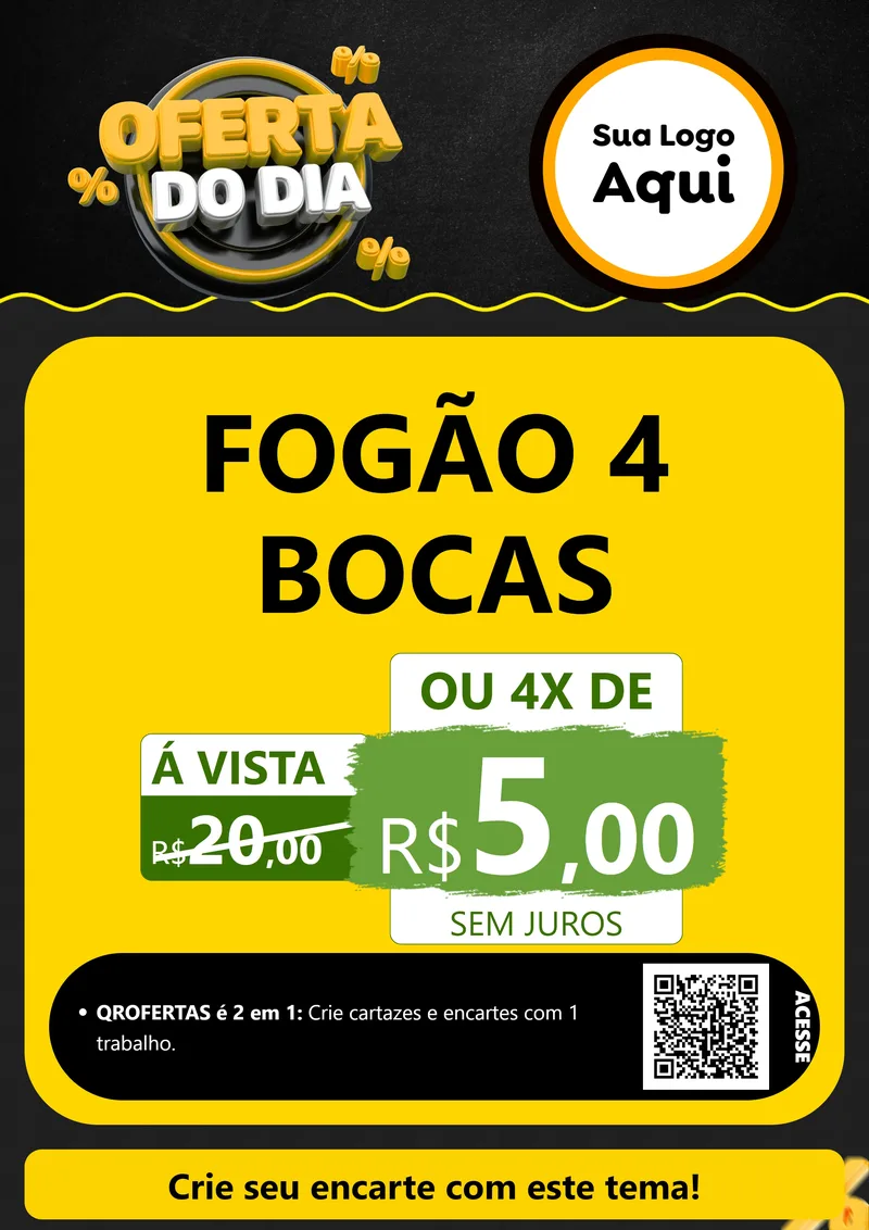 Modelo de Cartaz para Cartaz A4 Vertical com o tema Oferta Do Dia para Móveis e Eletro