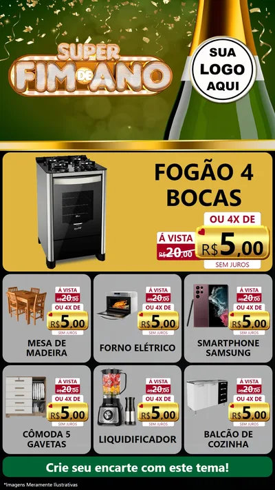Modelo de Rede Social para Stories com o tema Super Fim de Ano para Móveis e Eletro