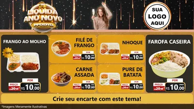 Modelo de TV para TV Horizontal com o tema Liquida Ano Novo Imperdível para Restaurante