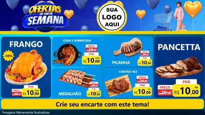 Modelo de TV para TV Horizontal com o tema Ofertas de Fim de Semana para Assados