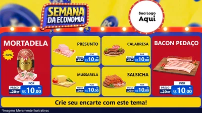 Modelo de TV para TV Horizontal com o tema Semana da Economia para Frios e Laticínios