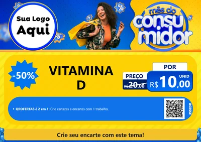 Modelo de Cartaz para Cartaz A4 Horizontal com o tema Mês do Consumidor para Farmácia