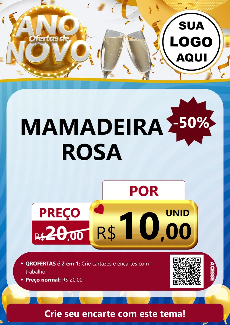 Modelo de Cartaz para Cartaz A4 Vertical com o tema Ofertas de Ano Novo para Bebês