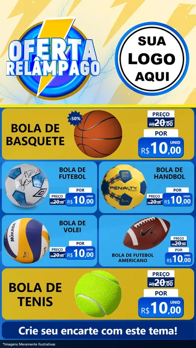 Modelo de TV para TV Vertical com o tema Oferta Relâmpago para Artigos Esportivos