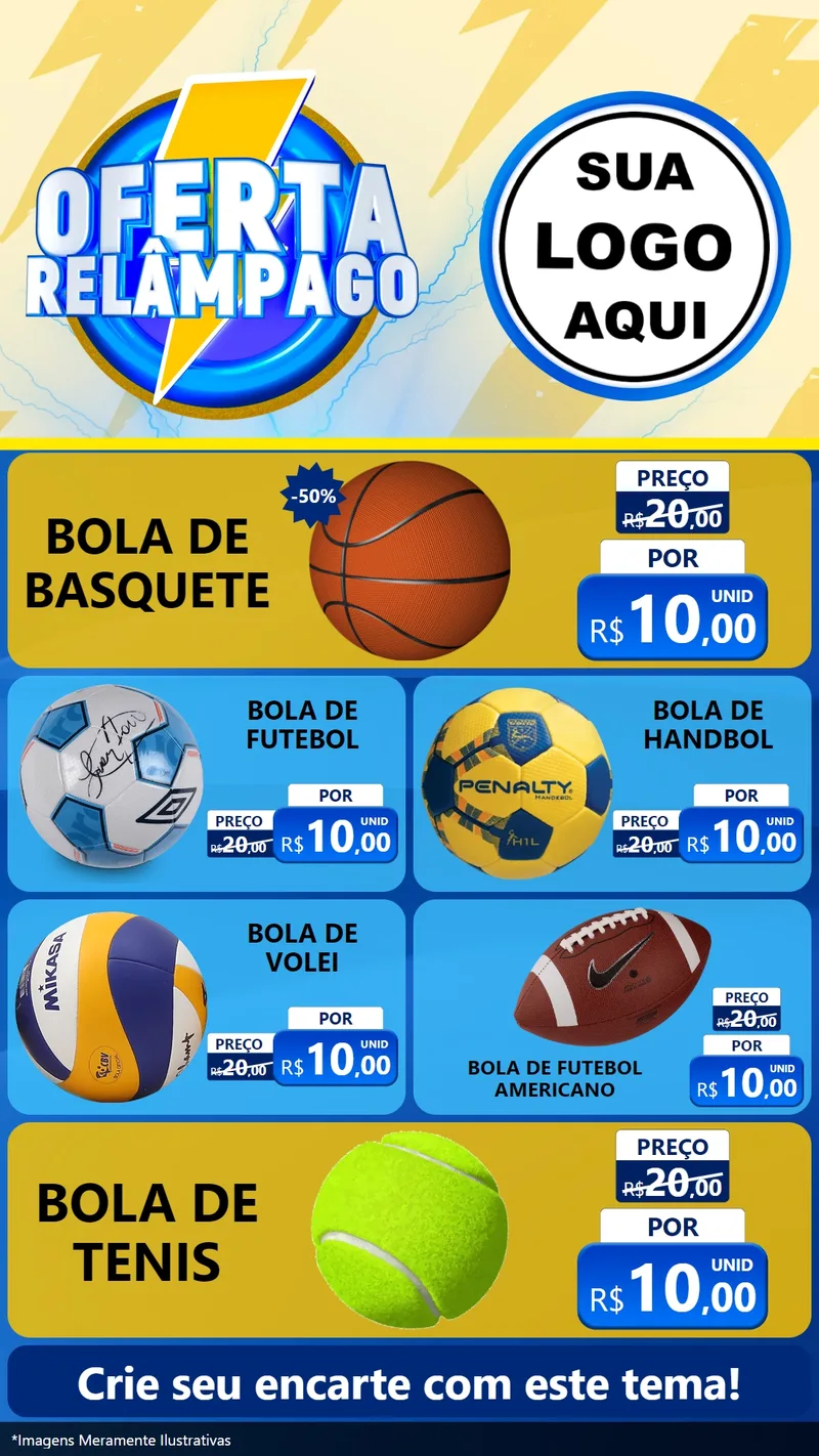 Modelo de TV para TV Vertical com o tema Oferta Relâmpago para Artigos Esportivos