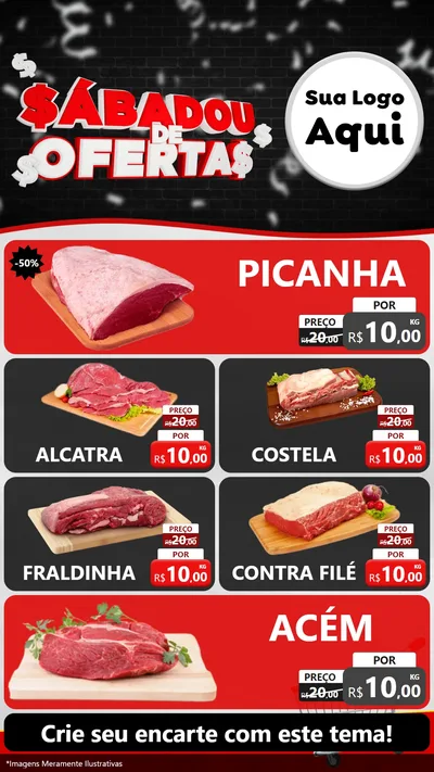 Modelo de TV para TV Vertical com o tema Sabadou de Ofertas para Açougue