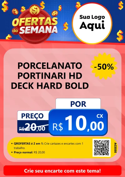 Modelo de Cartaz para Cartaz A4 Vertical com o tema Ofertas Da Semana para Pisos e revestimentos