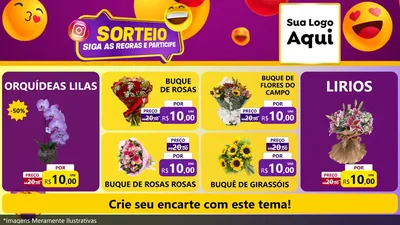 Modelo de TV para TV Horizontal com o tema Sorteio para Floricultura e jardim