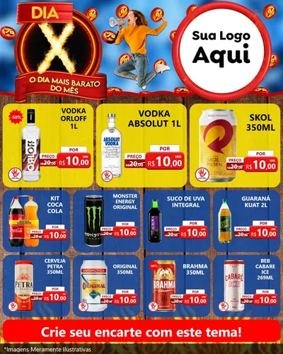 Modelo de Rede Social para Feed Instagram com o tema Dia X - O Dia Mais Barato Do Mês para Distribuidora de bebidas
