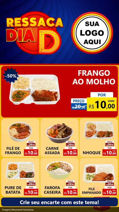 Modelo de Rede Social para Stories com o tema Ressaca Dia D para Restaurante