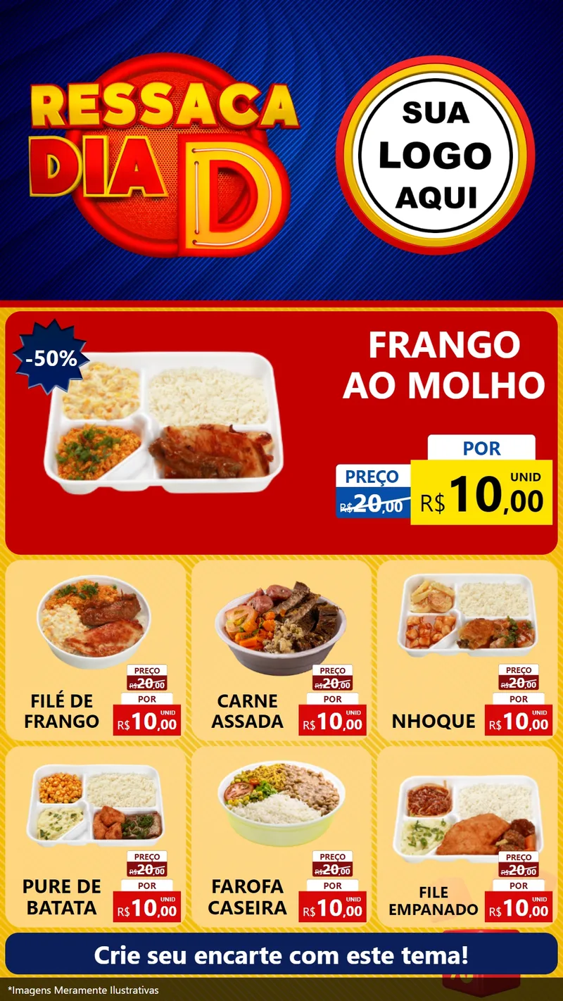 Modelo de Rede Social para Stories com o tema Ressaca Dia D para Restaurante