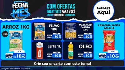 Modelo de TV para TV Horizontal com o tema Fecha Mês para Supermercado