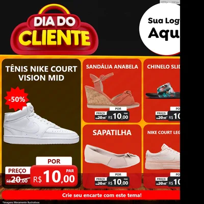 Modelo de Rede Social para Feed Facebook com o tema Dia do Cliente para Calçados