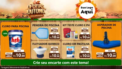 Modelo de TV para TV Horizontal com o tema Ofertas de Outono - Vem, Aproveite! para Produtos para Piscina