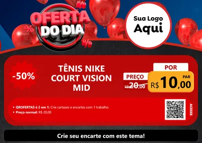 Modelo de Cartaz para Cartaz A4 Horizontal com o tema Oferta do Dia para Calçados