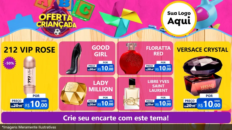 Modelo de TV para TV Horizontal com o tema Oferta da Criançada para Perfumes