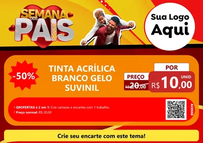 Modelo de Cartaz para Cartaz A4 Horizontal com o tema Semana Dos Pais para Tintas e Ferramentas
