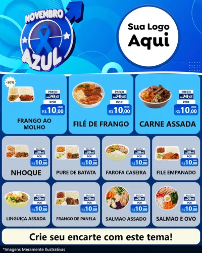 Modelo de Rede Social para Feed Instagram com o tema Novembro Azul para Restaurante