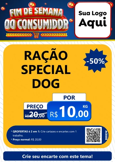 Modelo de Cartaz para Cartaz A4 Vertical com o tema Fim de Semana do Consumidor para Pet Shop