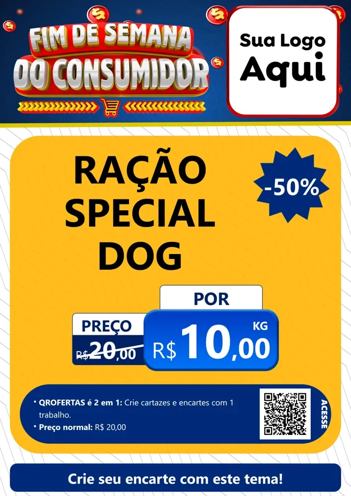 Modelo de Cartaz para Cartaz A4 Vertical com o tema Fim de Semana do Consumidor para Pet Shop