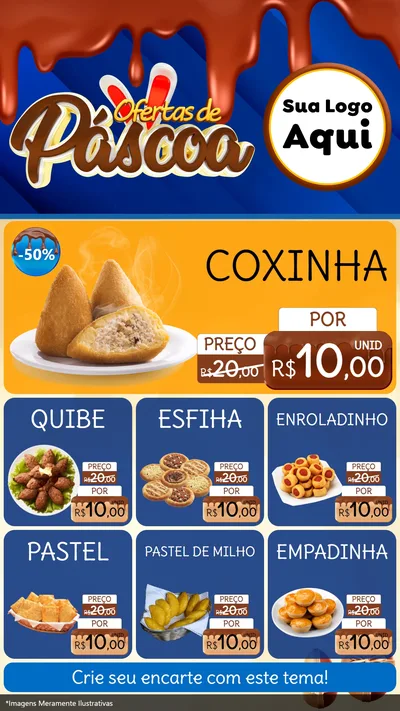 Modelo de Rede Social para Stories com o tema Ofertas de Páscoa para Salgadaria