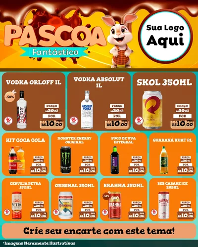 Modelo de Rede Social para Feed Instagram com o tema Páscoa Fantástica para Distribuidora de bebidas