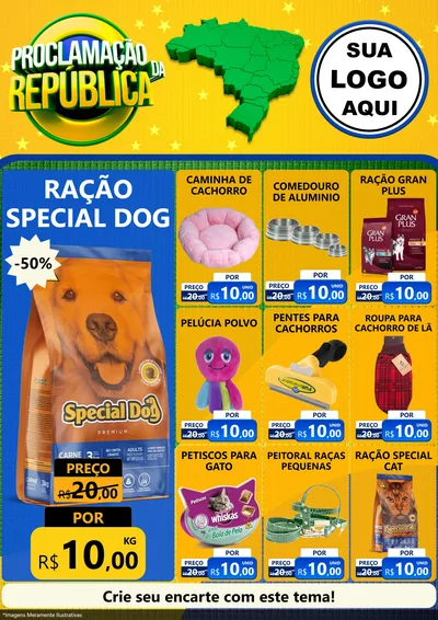 Modelo de Encarte para Encarte A4 Vertical com o tema Proclamação da República para Pet Shop