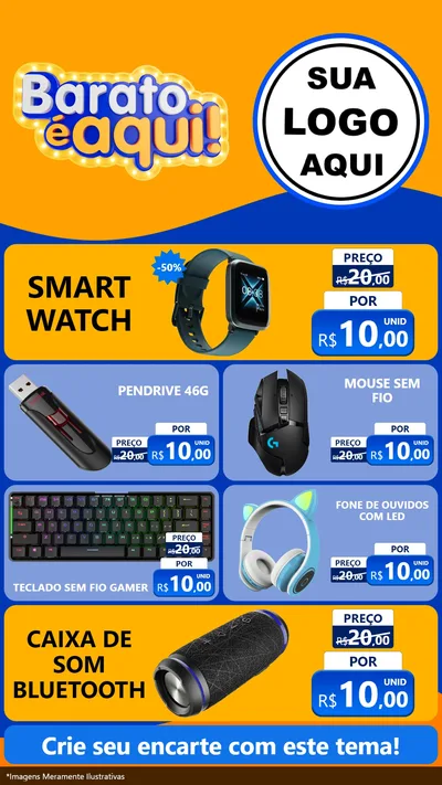 Modelo de TV para TV Vertical com o tema Barato é aqui para Informática
