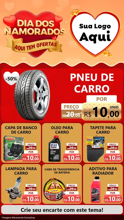 Modelo de Rede Social para Stories com o tema Dia dos Namorados - Aqui Tem Ofertas para Auto peças
