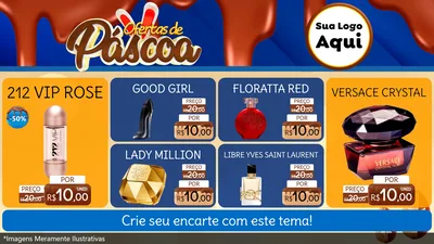Modelo de TV para TV Horizontal com o tema Ofertas de Páscoa para Perfumes