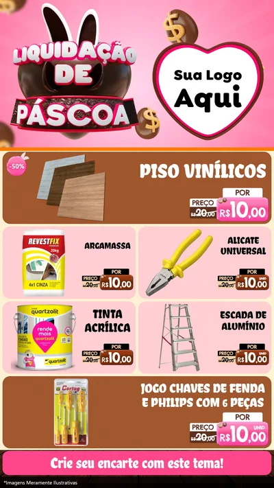 Modelo de TV para TV Vertical com o tema Liquidação de Páscoa para Material para Construção