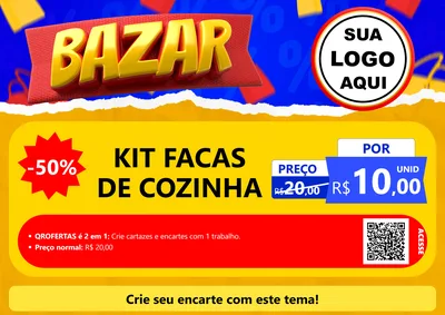 Modelo de Cartaz para Cartaz A4 Horizontal com o tema Bazar para Utilidades Domésticas