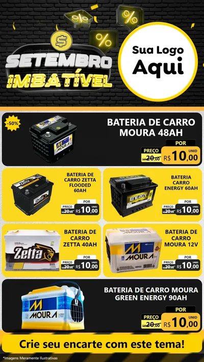 Modelo de TV para TV Vertical com o tema Setembro Imbatível para Baterias Elétricas