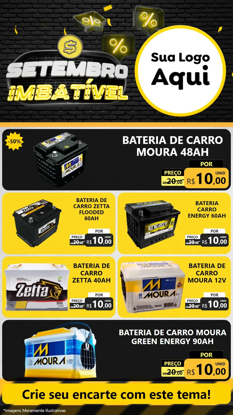 Modelo de TV para TV Vertical com o tema Setembro Imbatível para Baterias Elétricas