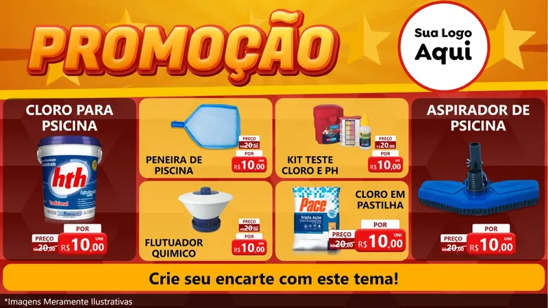 Modelo de TV para TV Horizontal com o tema Promoção para Produtos para Piscina