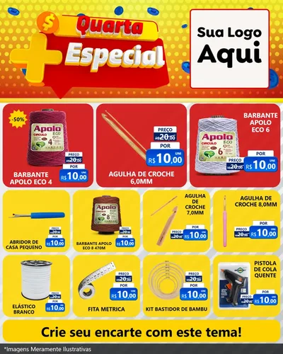 Modelo de Rede Social para Feed Instagram com o tema Quarta Mais Especial para Armarinho e Aviamentos