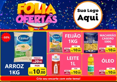 Modelo de Encarte para Encarte A4 Horizontal com o tema Folia de Ofertas para Supermercado