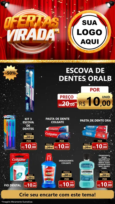 Modelo de Rede Social para Stories com o tema Ofertas da Virada para Higiene Pessoal