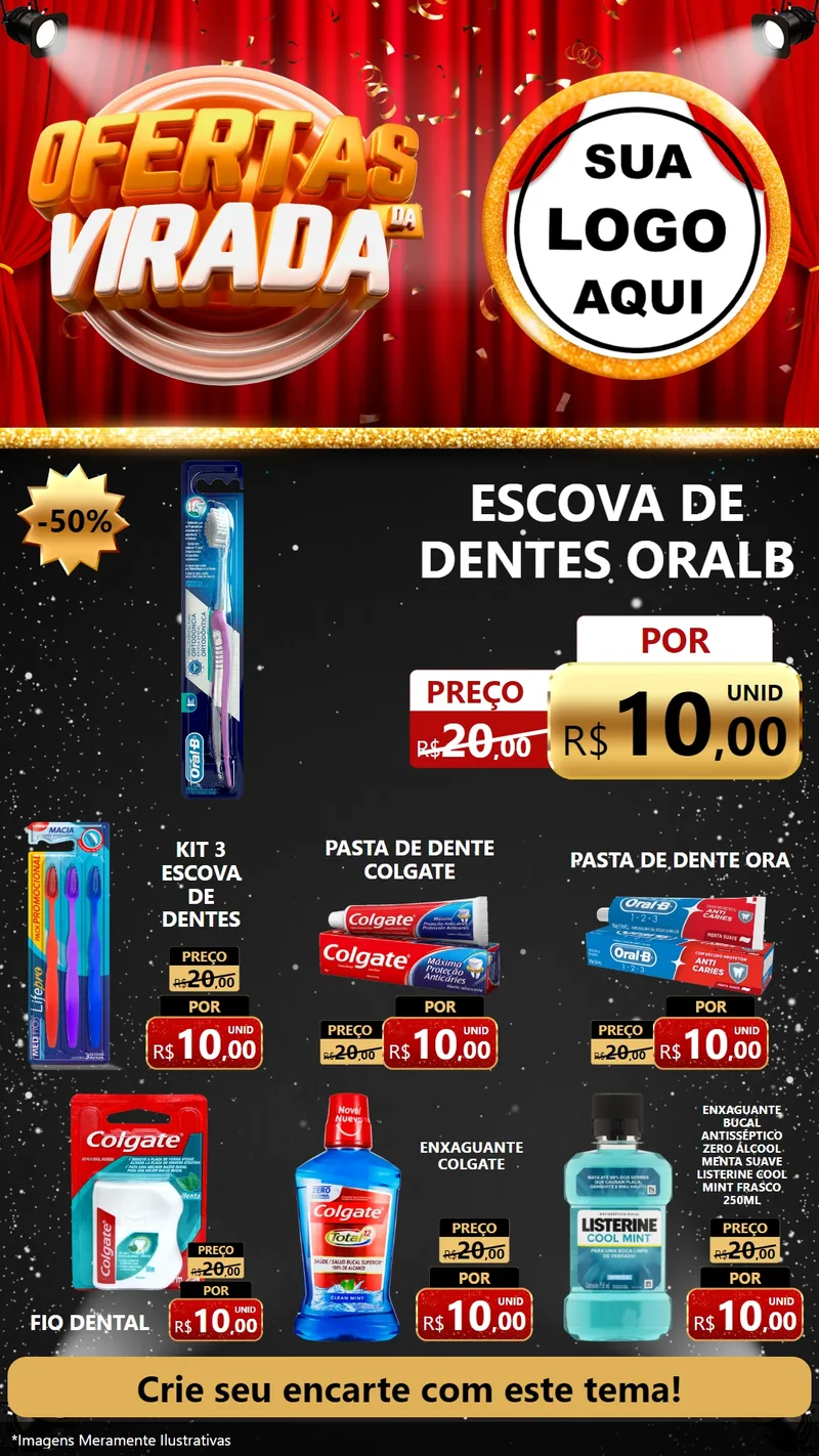 Modelo de Rede Social para Stories com o tema Ofertas da Virada para Higiene Pessoal