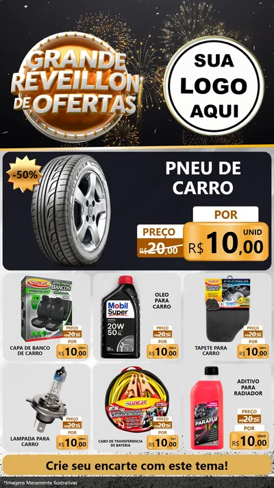 Modelo de Rede Social para Stories com o tema Grande Réveillon de Ofertas para Auto peças