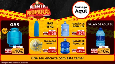 Modelo de TV para TV Horizontal com o tema Alerta de Promoção para Água e gás