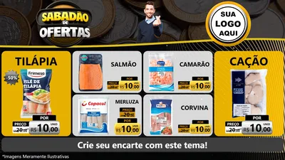 Modelo de TV para TV Horizontal com o tema Sabadão de Ofertas para Peixaria