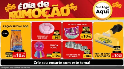 Modelo de TV para TV Horizontal com o tema É Dia De Promoção para Pet Shop