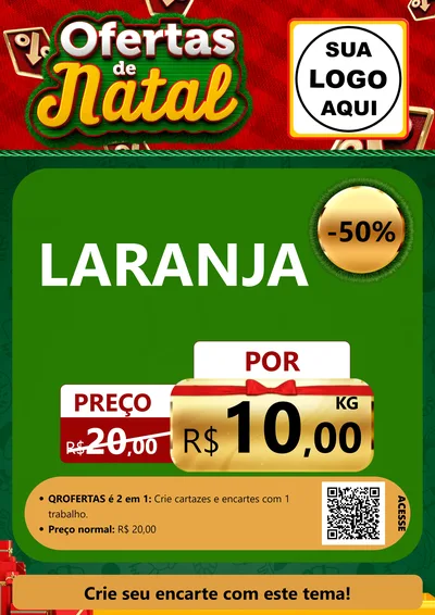 Modelo de Cartaz para Cartaz A4 Vertical com o tema Ofertas de Natal para Hortifrúti
